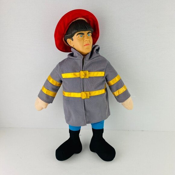Three Stooges Moe Howard Character Plush Figure FiremanTv Series Plastic Face - Picture 7 of 10